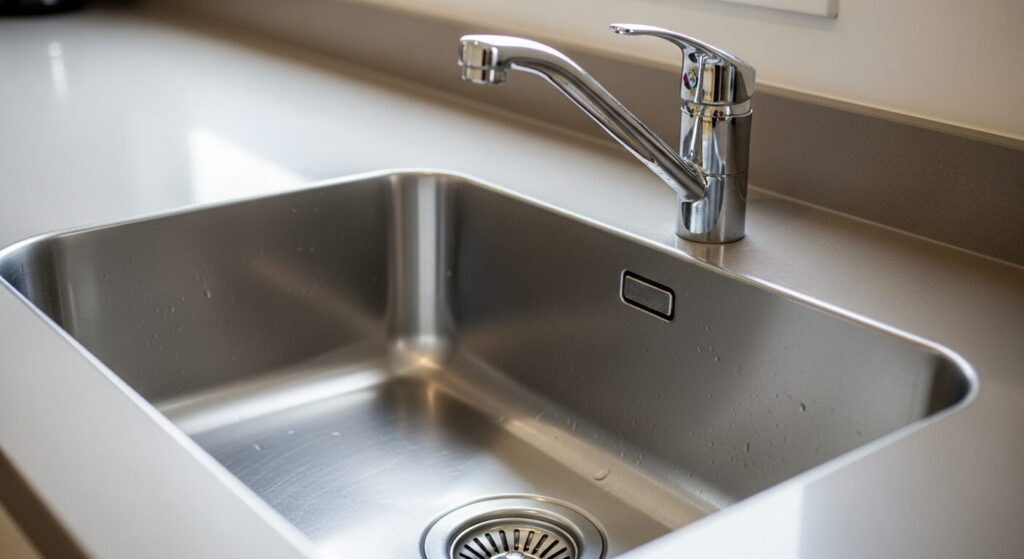 ピカピカに磨かれたキッチンのシンク